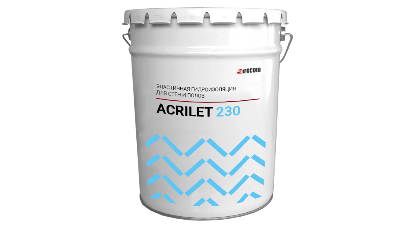 Эластичная гидроизоляция ACRILET 230 в ведре.