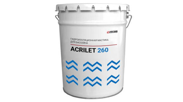 Гидроизоляция бассейна ACRILET 260 в ведре.